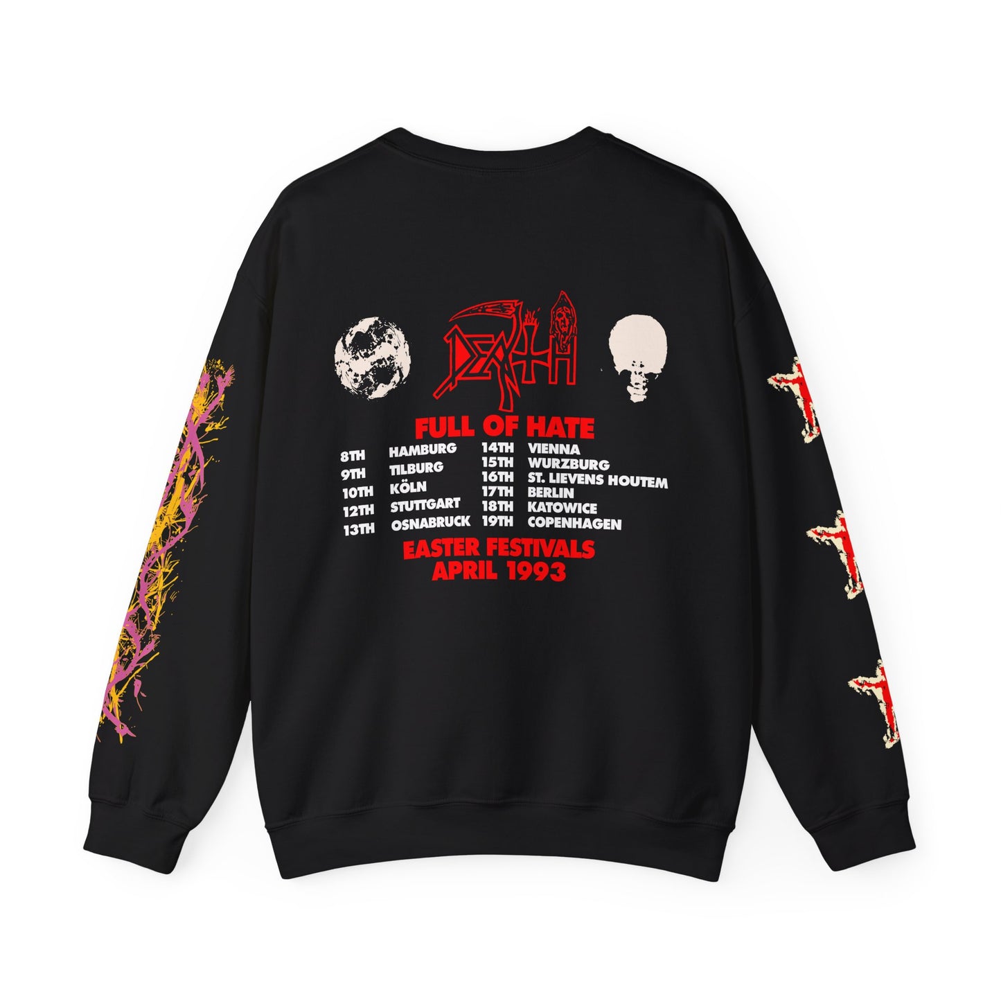 Death Individual Thought Patterns Full Of Hate 1993 Tour Crewneck Sweatshirt