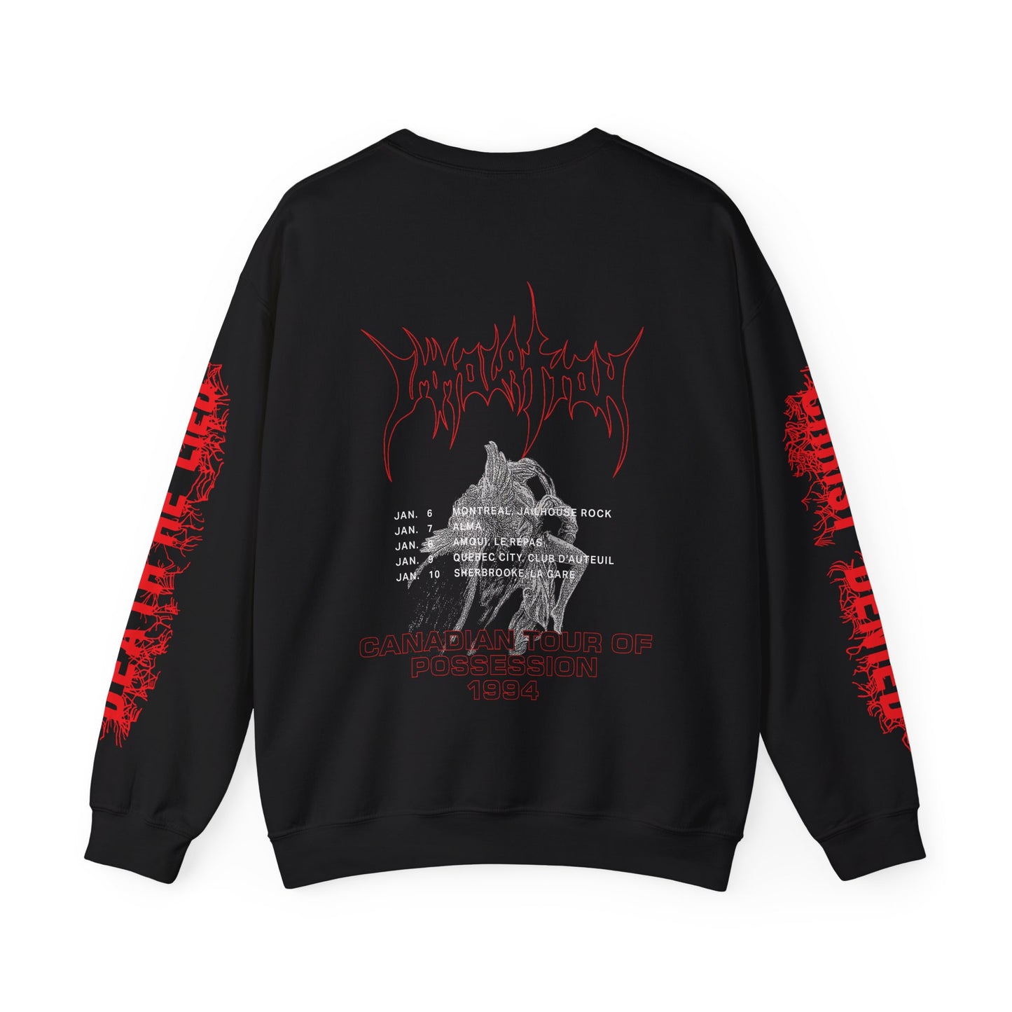 Immolation Canadian Tour Of Possession Crewneck Sweatshirt